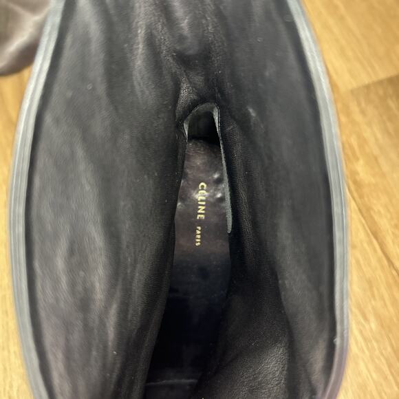 Celine Women 41 US 10 Bootie Wrap Napa Leather Ankle Boot Black Square Round Toe - Picture 12 of 12